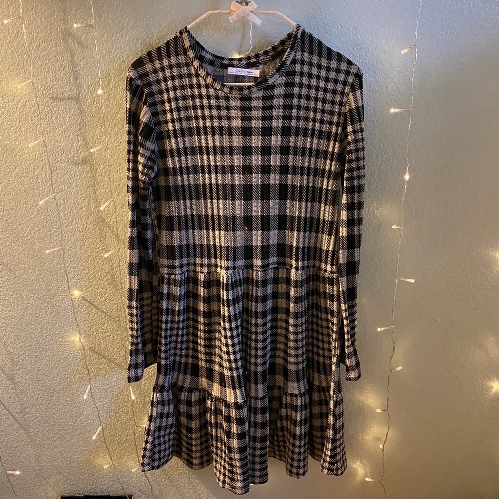 Plaid Long Sleeve Dress